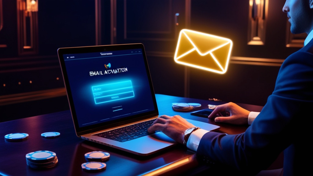 Aktiváló e-mail ellenőrzése sötét kaszinós hangulatban